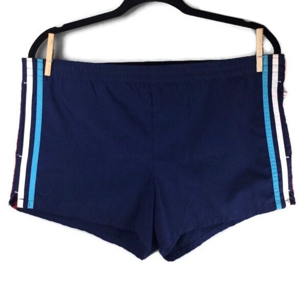 Vintage Jantzen Side Stripe Red White Blue Navy Swim Shorts Size 34